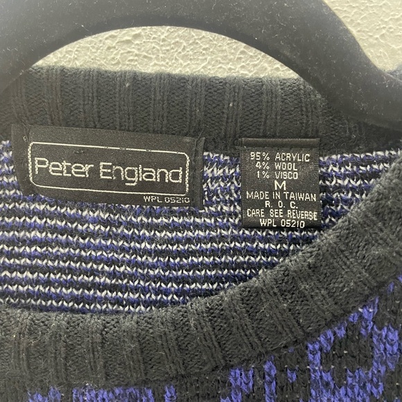 Vintage Snake Print Peter England Chunky Oversized Sweater Medium - Picture 2 of 4